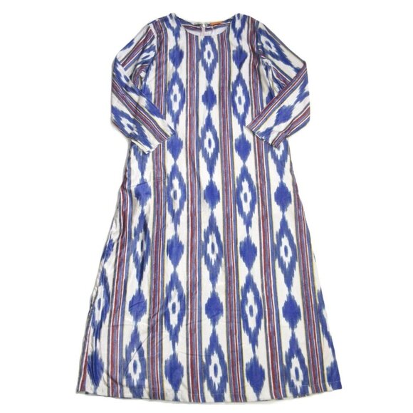 Oliphant Dresses & Skirts - NWT Oliphant Long Sleeve Shift Maxi in Indigo Palermo Ikat Velvet Dress XL